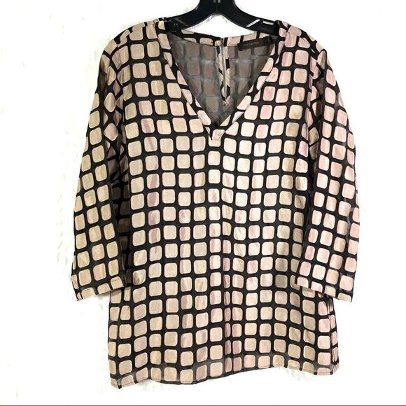 The Limited | Black gold geometric print shirt L - Picture 13 of 13